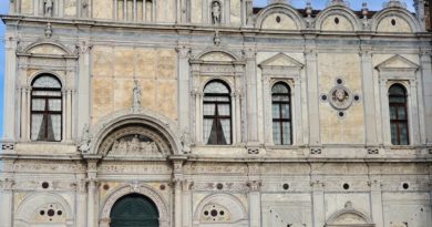 facade of the scuola grande di san marco in venice italy